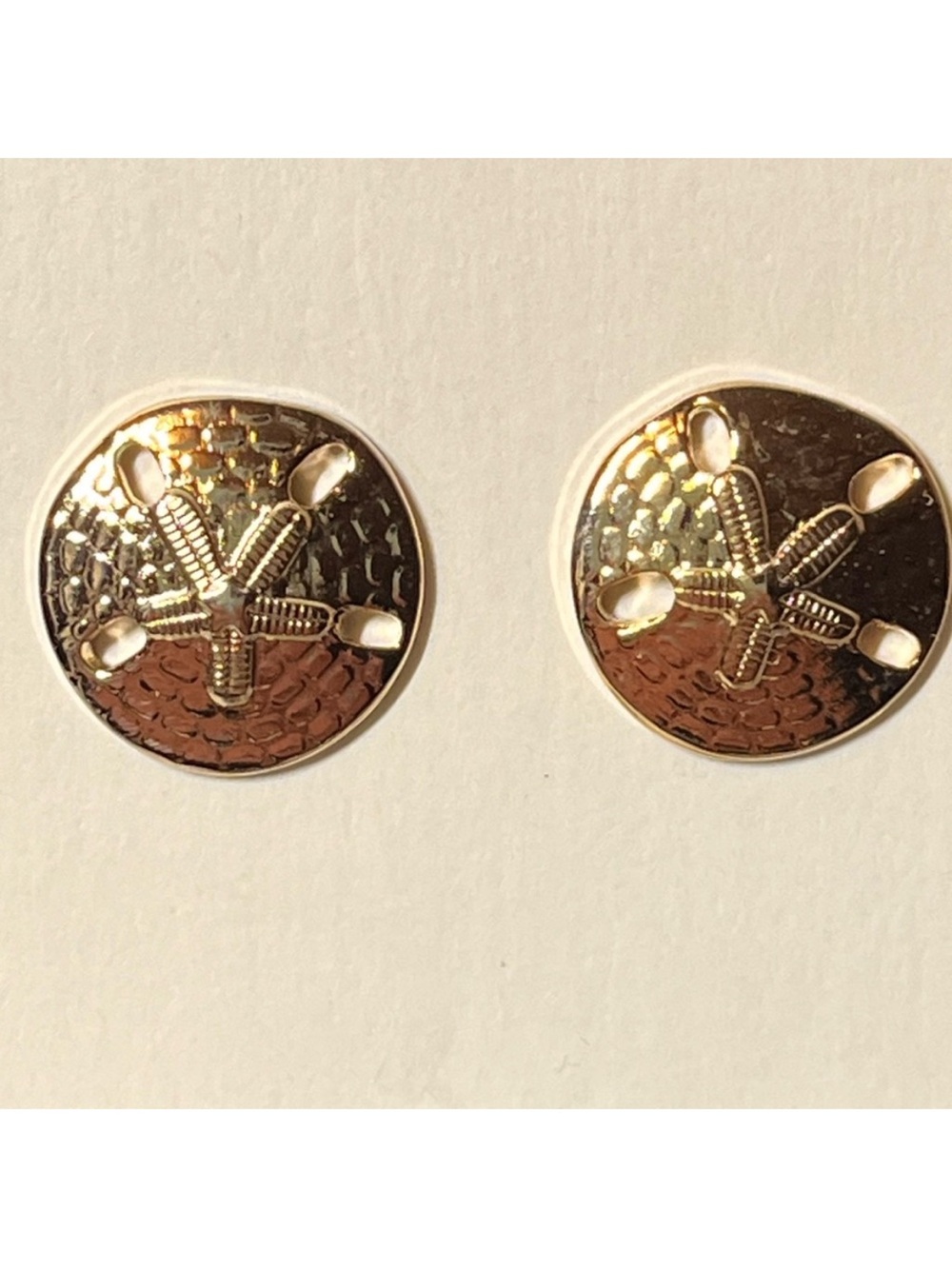 Avon Sand Dollar stud earrings with stainless steel posts. New. Box included!